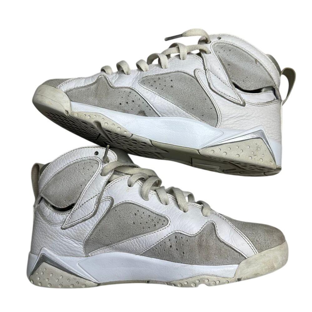 Nike jordan air vll 7 retro kid size 7 womens 8.5 white metallic gray 304774-120
